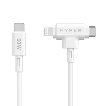 HYPER HyperJuice Καλώδιο USB USB 2.0 1,5 m USB-C USB-C/Lightning Λευκό