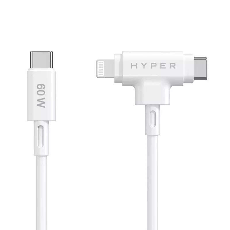 HYPER HyperJuice Καλώδιο USB USB 2.0 1,5 m USB-C USB-C/Lightning Λευκό