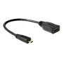 Καλώδιο HDMI DeLOCK 65391 0,23m Type A σε Type D μαύρο