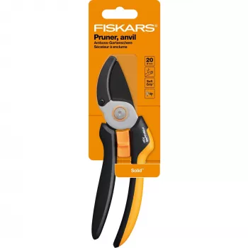 Fiskars Solid L P361 Κλαδευτήρι αμόνι Μαύρο, Πορτοκαλί