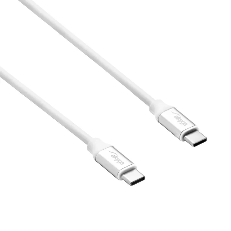 Καλώδιο Akyga AK-USB-41 USB-C σε USB-C, USB 2.0, 60 W, 1,8 m, Λευκό