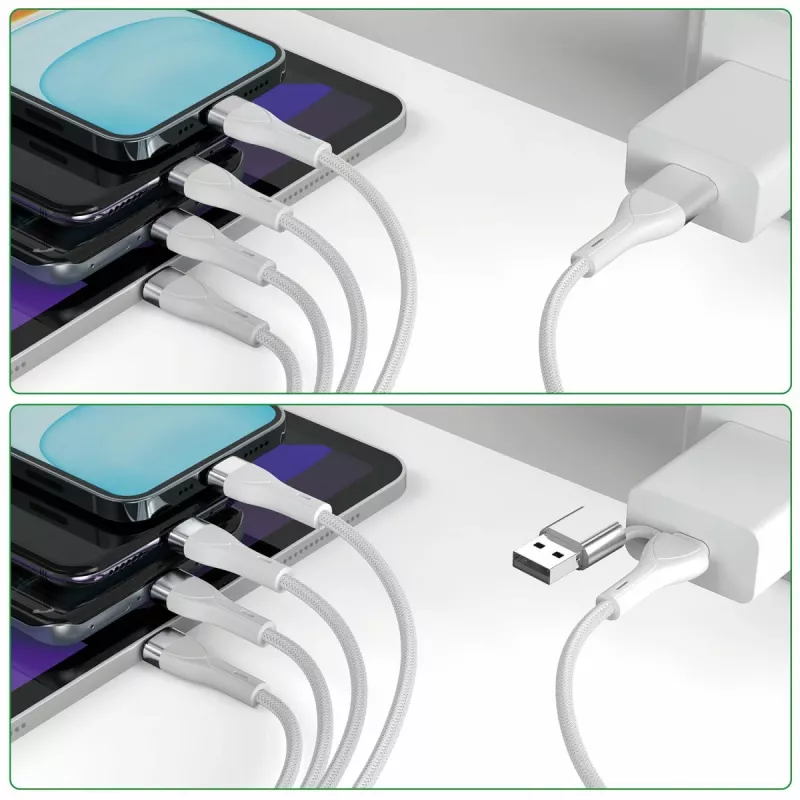4smarts 541024 Καλώδιο USB 1,2 m USB A/USB C USB C/Micro USB-A/Lightning λευκό (541024)