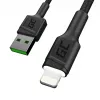 Καλώδιο Lightning σε USB-A Green Cell KABGC12, 2 m, Lightning – USB A, μαύρο