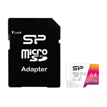 Κάρτα μνήμης Silicon Power Elite microSDXC 64GB UHS-I Class 10 V10 με προσαρμογέα (SP064GBSTXBV1V20SP)