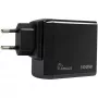 Φορτιστής PD INTER-TECH PD-3100 100W USB-C μαύρο γρήγορο τροφοδοτικό