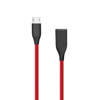 Καλώδιο σιλικόνης USB-Micro-USB (κόκκινο, 1 m)