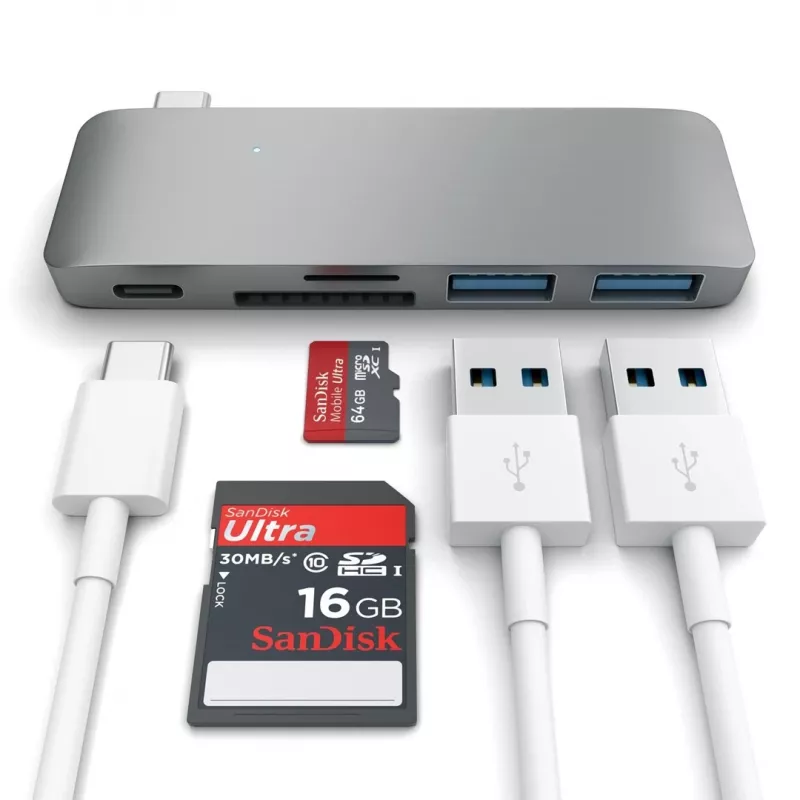 Satechi ST-TCUPM Type-C USB 3.0 3-in-1 Kombi-Hub