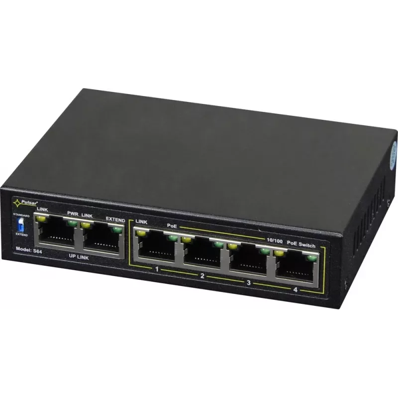 Διακόπτης δικτύου PULSAR Switch POE Pulsar S64 4 θύρες 2 Uplink