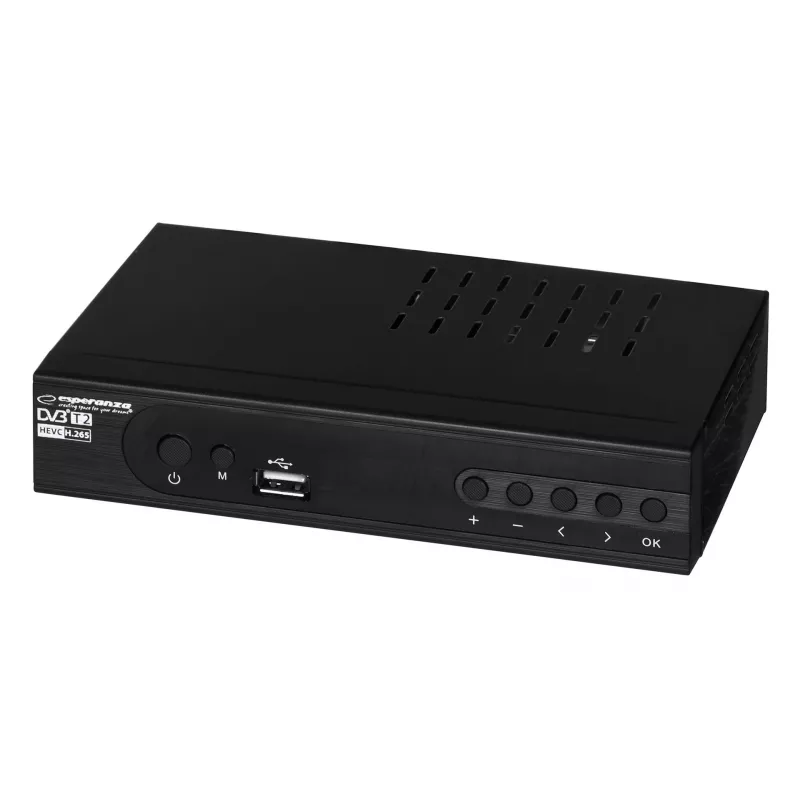 Esperanza EV106P αποκωδικοποιητής DVB-T2 H.265/HEVC, HDMI, SCART, USB, PVR, μαύρος
