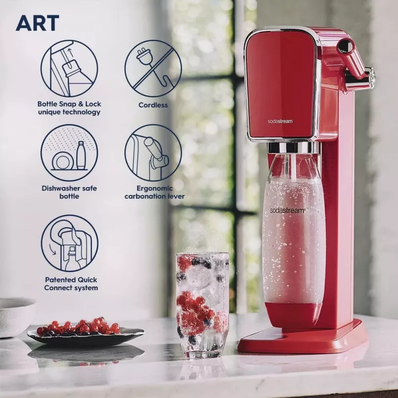Συσκευή σόδας SodaStream Art Mandarin Red 1L Φιάλη ανθράκωσης