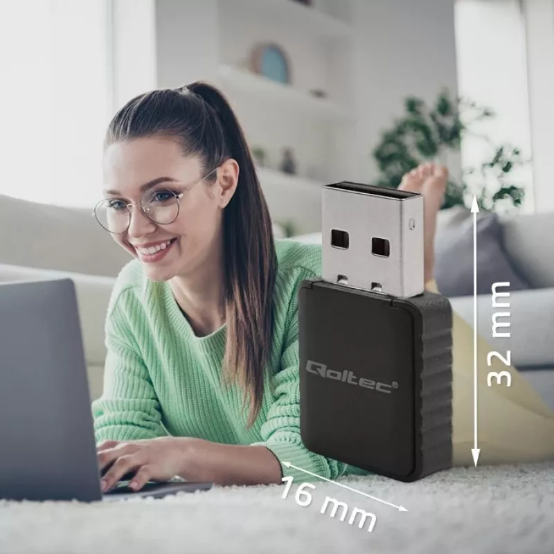 Ασύρματος Adapter USB QOLTEC 56988 Dual Band 1300Mbps USB 3.0