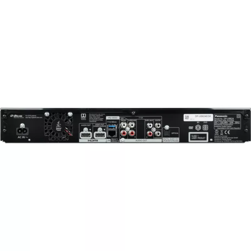 Panasonic DP-UB824 - Αναπαραγωγέας 3D Blu-ray - Upscaling - Ethernet, Wi-Fi (DP-UB824EGK)