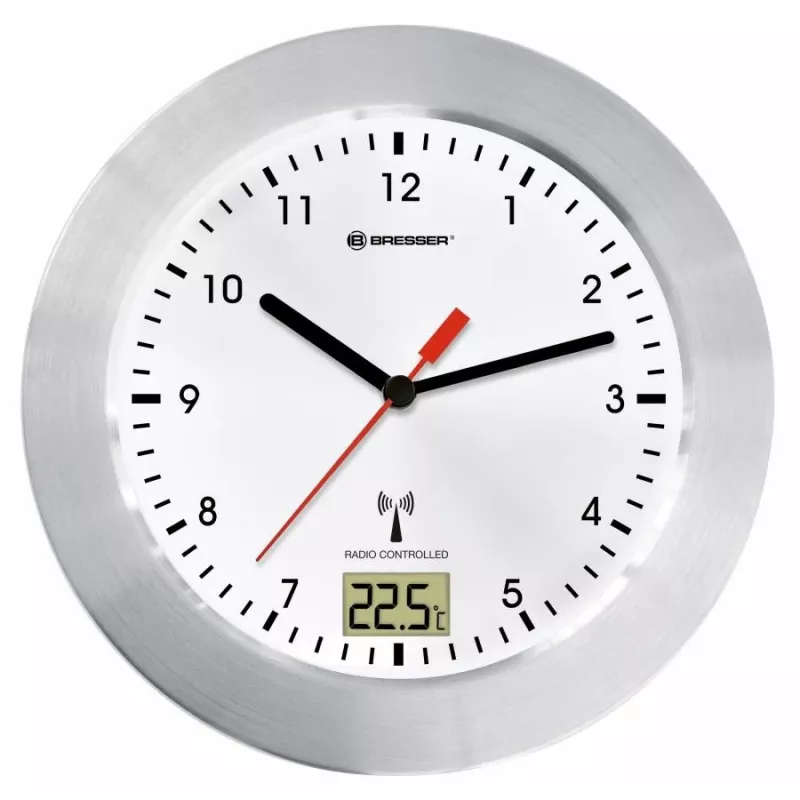 Ρολόι χαλαζία Bresser Optics MYTIME BATH RC Circle ασημί λευκό