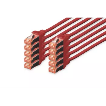 Καλώδιο δικτύου Digitus CAT 6 S/FTP RJ-45 0,5 m κόκκινο