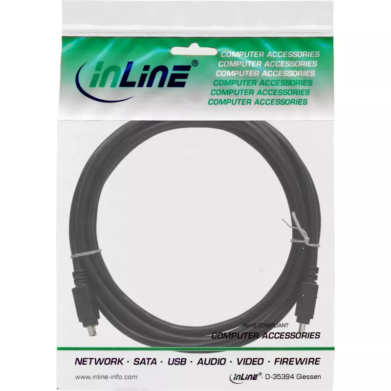 InLine Καλώδιο FireWire 400 1394 4 ακίδων αρσενικό / αρσενικό 3m