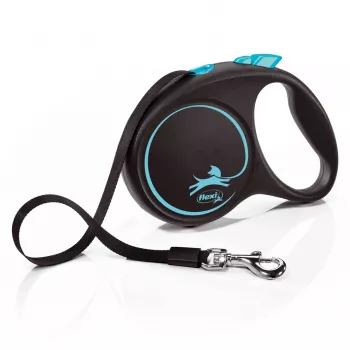 Αυτόματο λουρί Flexi flexi Black Design M — μήκος 5 m, με κορδόνι, μέγιστο φορτίο 25 kg, εργονομική λαβή
