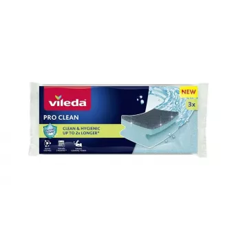 Ανάγλυφο σφουγγάρι με σύρμα και ένζυμα Vileda Pro Clean 3 τεμ.