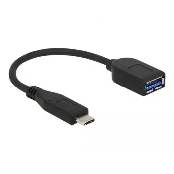 Καλώδιο USB DeLOCK USB 3.1 Gen 2 Type-C/Type-A 0,1 m μαύρο