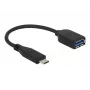 Καλώδιο USB DeLOCK USB 3.1 Gen 2 Type-C/Type-A 0,1 m μαύρο