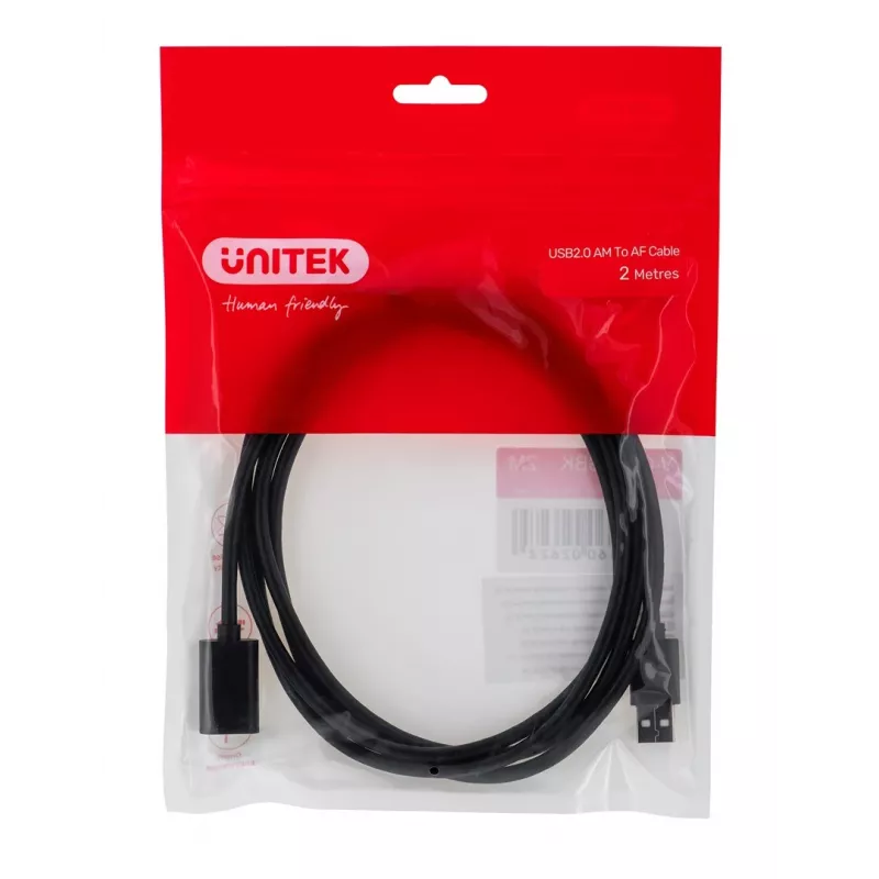 UNITEK Y-C450GBK Καλώδιο USB 2 m USB 2.0 USB-A Μαύρο