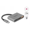 DeLOCK 61071 Προσαρμογέας καλωδίου βίντεο 0,1 m USB Type-C USB Type-C USB Type-A HDMI γκρι