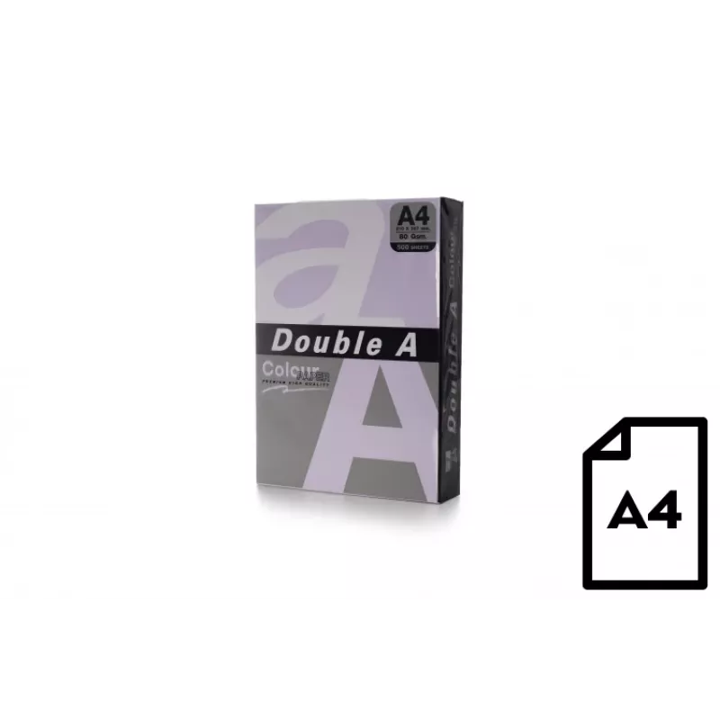 Χρωματιστό χαρτί Double A, 80g, A4, 500 φύλλα, λεβάντα