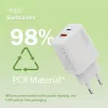 Φορτιστής AC USB DIGITUS 20W, 1x USB-C, 1x USB-A, είσοδος 100–240V, λευκό