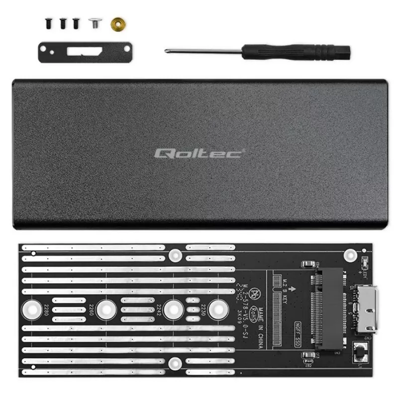 Θήκη SSD M.2 SATA QOLTEC 51854 USB 3.0 χωρίς εργαλεία