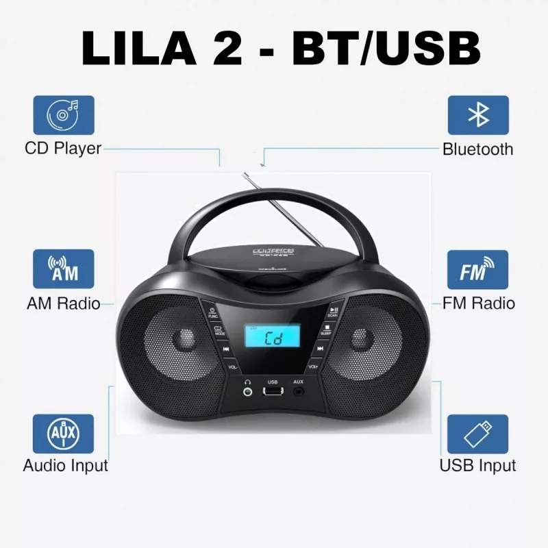 Ραδιοφωνικό CD LILA2 USB/BT ασημί