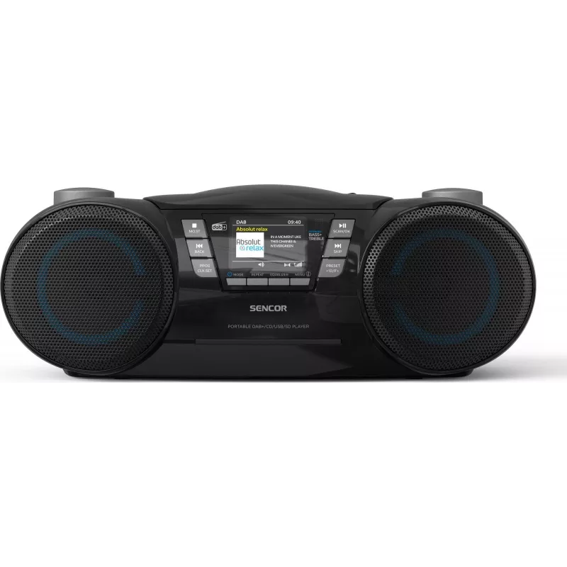 Sencor SPT 6510DB φορητό boombox DAB+, CD/MP3/USB/SD, Bluetooth 5.3, FM RDS, 16 W, μαύρο