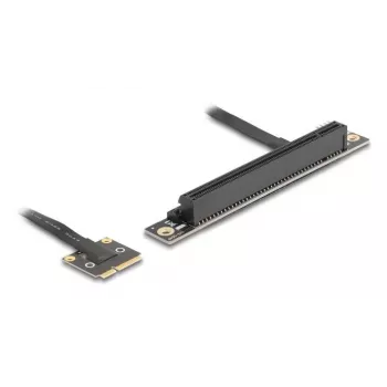 Delock προσαρμογέας Mini PCIe αρσενικό σε υποδοχή PCIe 3.0 x16, 90 μοίρες γωνιακός, με καλώδιο