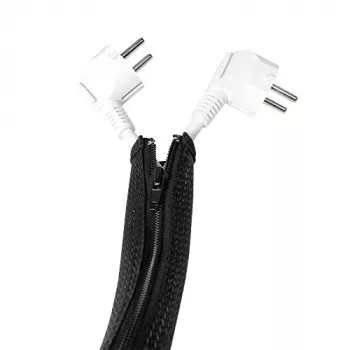LOGILINK KAB0047 LOGILINK Εύκαμπτος οργανωτής καλωδίων με φερμουάρ, Μαύρο 2m