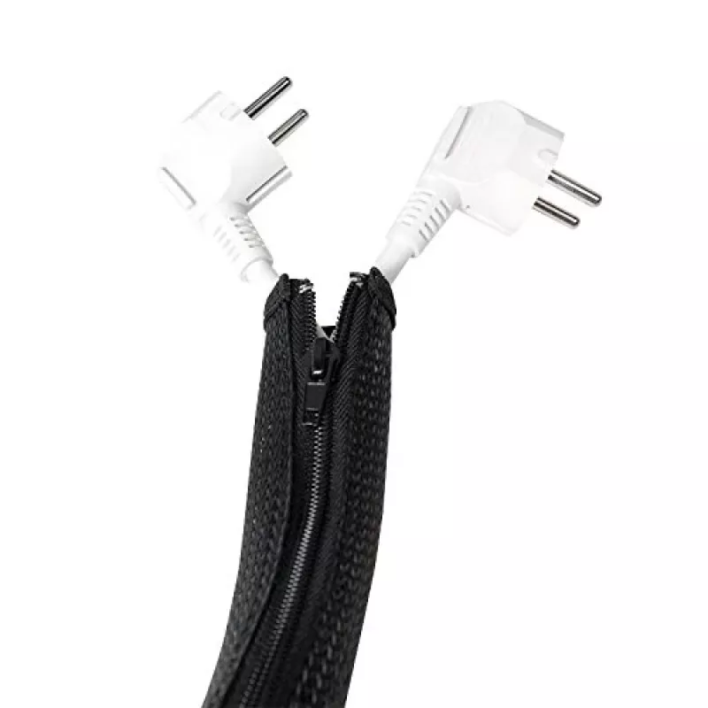 LOGILINK KAB0047 LOGILINK Εύκαμπτος οργανωτής καλωδίων με φερμουάρ, Μαύρο 2m