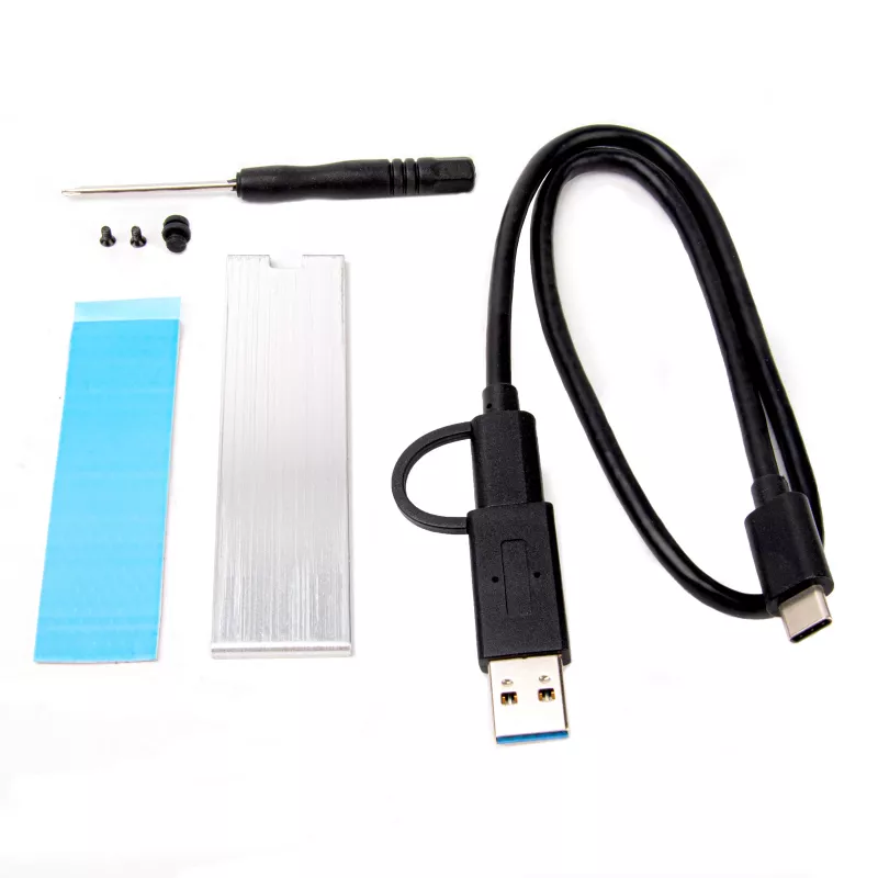Θήκη SSD M.2 SilverStone SST-MS13, USB 3.2 Gen 2, οθόνη κατάστασης RGB LED, μαύρη