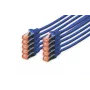 DIGITUS καλώδιο patch CAT6 S/FTP, 0,5 m, μπλε, συσκευασία 10 τεμαχίων