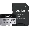 Κάρτα μνήμης MicroSD Lexar 64 GB UHS-I Κλάση 3 SILVER PLUS