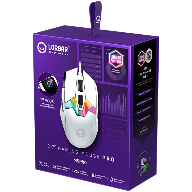 Gaming ποντίκι LORGAR MSP80 8000 Hz ενσύρματο