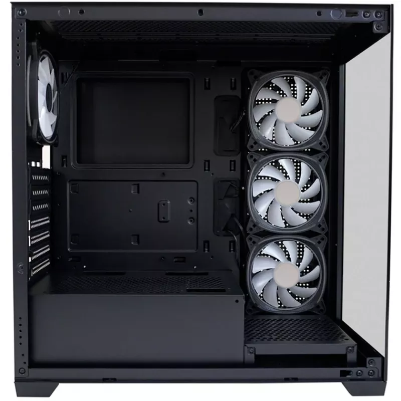 LC-Power Κουτί MidiTower 715B μαύρο USB3.2/Audio χωρίς τροφοδοτικό SEAMLESS_X (LC-715B-ON)