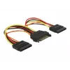 DeLOCK 60143 καλώδιο τροφοδοσίας SATA, αρσενικό 15 ακίδων σε 2x θηλυκό 15 ακίδων, 0,15 m