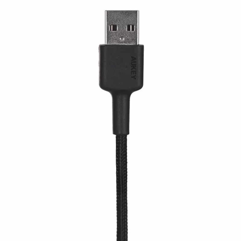 AUKEY CB-CD30 καλώδιο USB-A σε USB-C 0,9 m, πλεκτό νάιλον, 60W PD, 3A, μαύρο