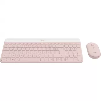 Logitech Slim Wireless Combo MK470 - Σετ πληκτρολογίου-ποντικιού - ασύρματο - 2,4 GHz - QWERTY - rosé (920-011314)