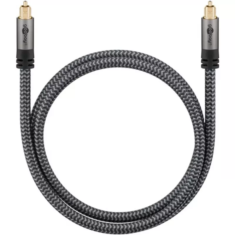 Καλώδιο Plus Toslink (μαύρο/ασημί, 5 μέτρα)