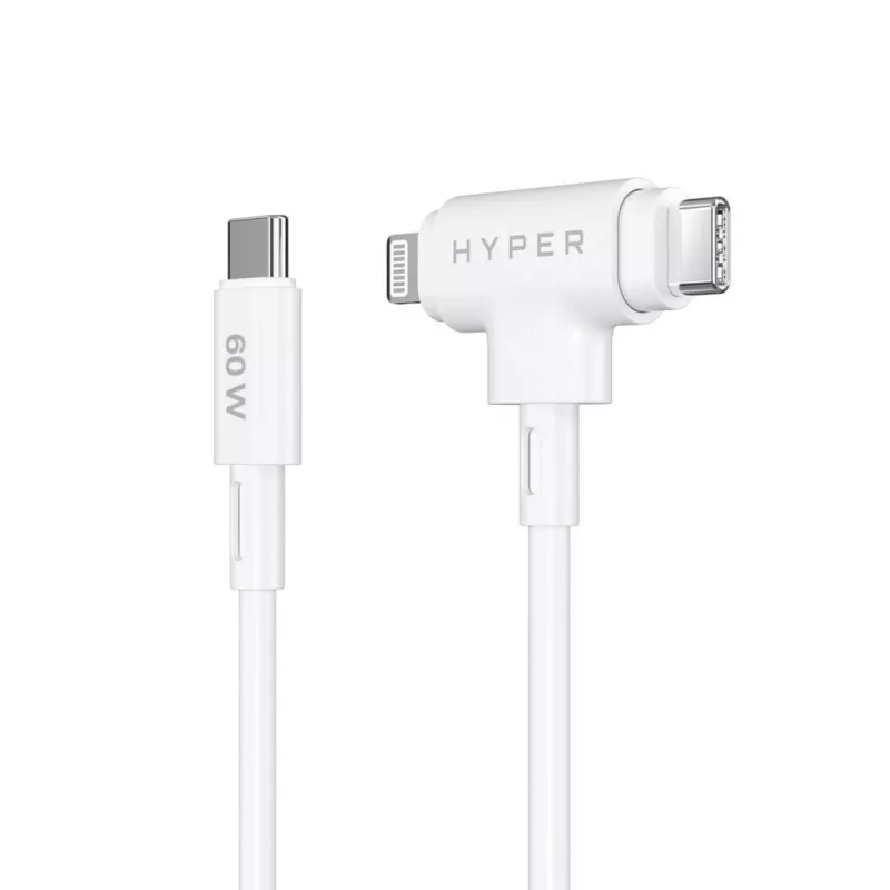 HYPER HyperJuice Καλώδιο USB USB 2.0 1,5 m USB-C USB-C/Lightning Λευκό