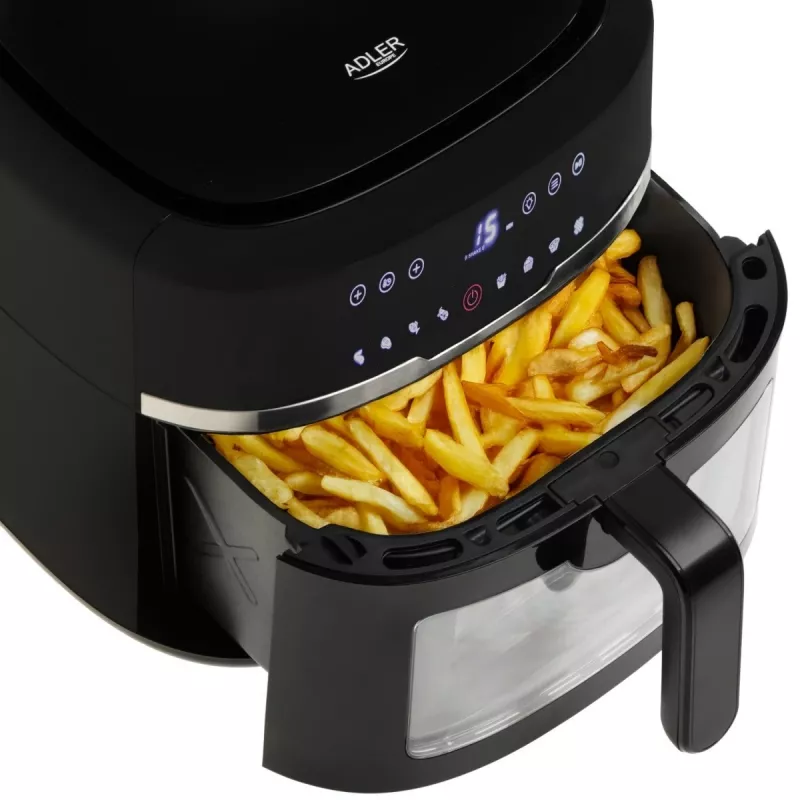 Adler AD 6318 φριτέζα αέρα, 8 l, 2500 W, οθόνη LCD, 9 προγράμματα, μαύρη