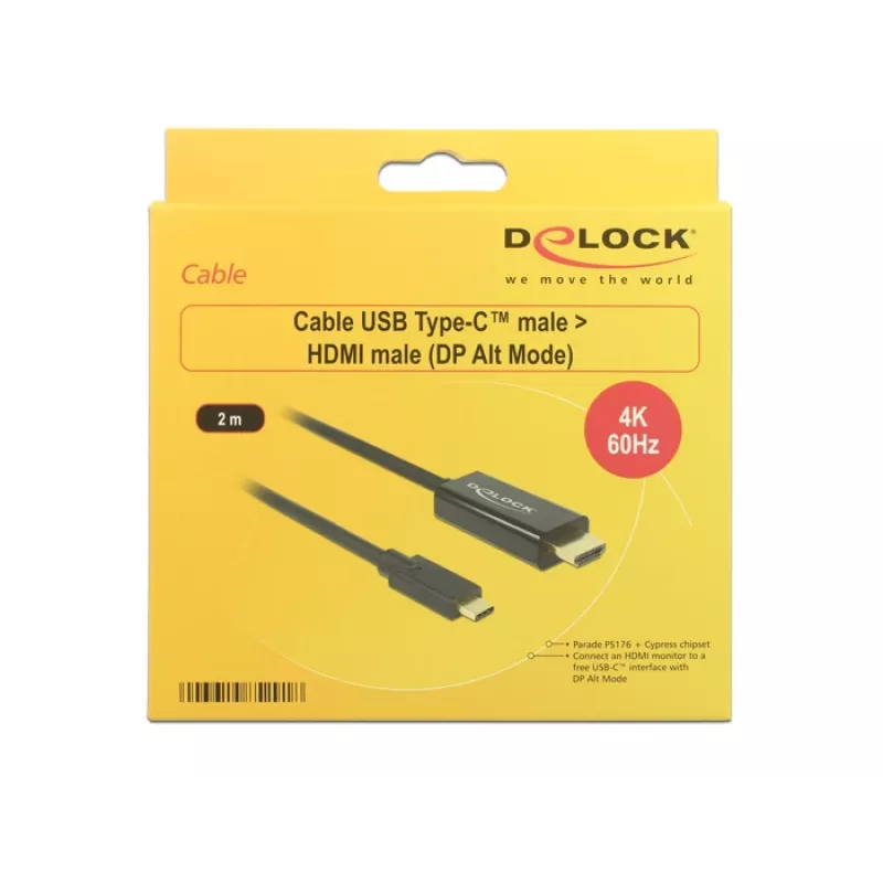 Προσαρμογέας καλωδίου βίντεο DeLOCK 85291 USB Type-C HDMI 2 m μαύρο