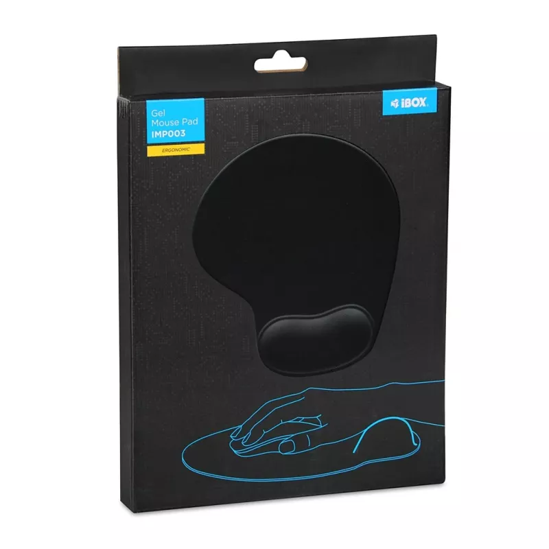 Mousepad IB0X IMP003 με στήριγμα καρπού, μαύρο, 190×230 mm