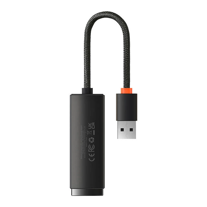 Baseus Lite Series προσαρμογέας δικτύου USB σε RJ45, 100Mbit/s (μαύρο)