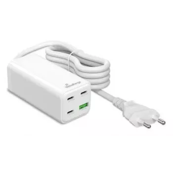 MediaRange MRMA124 φορητός φορτιστής 100W AC, 3x USB-C, 100–240V είσοδος, καλώδιο 1,5 m, λευκό