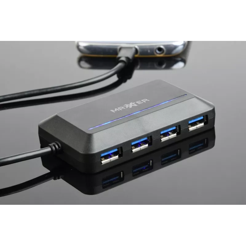 USB Hub GEMBIRD ACT-HUB3C-4P — USB 3.2 Gen 1 Type-A host σε 4 × USB 3.2 Gen 1 Type-C, 5000 Mbit/s, μαύρο