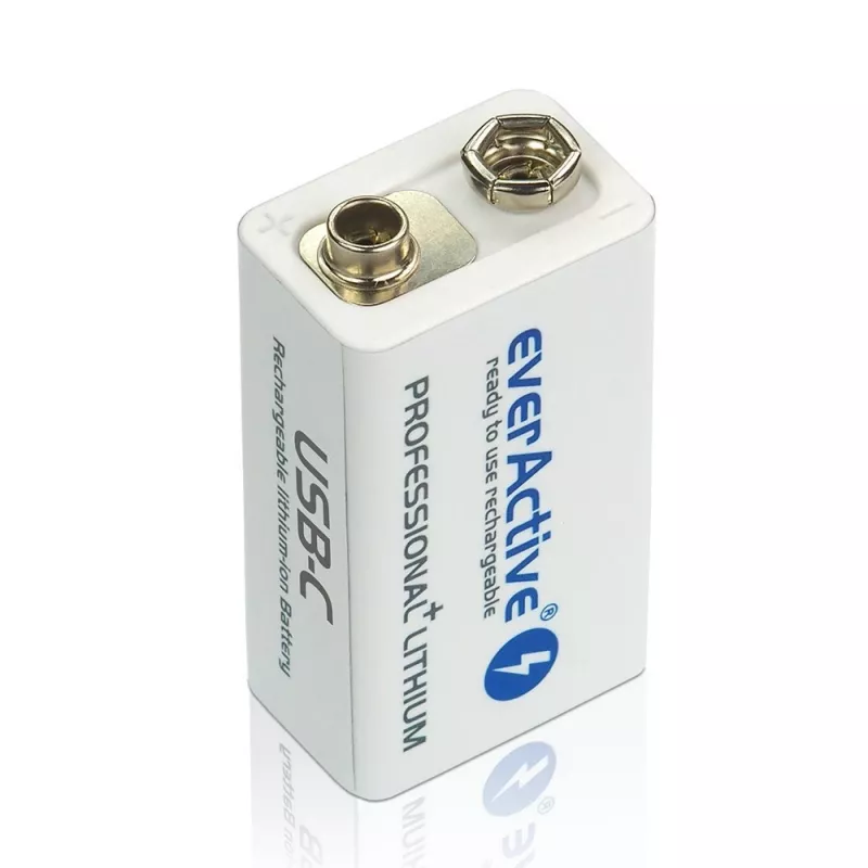 Επαναφορτιζόμενη μπαταρία everActive 6F22/9V Li-ion 550 mAh με USB TYPE C
